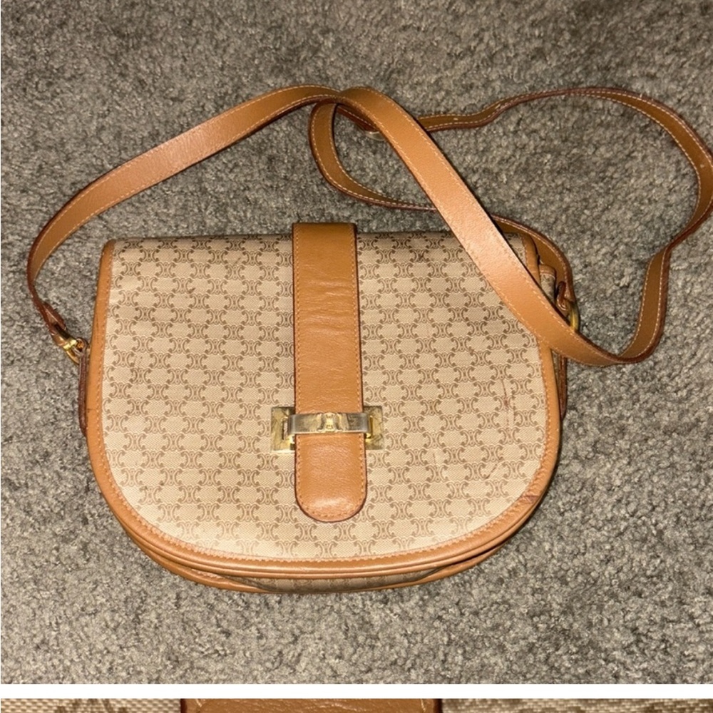 Elegant Tan Celine Crossbody Bag